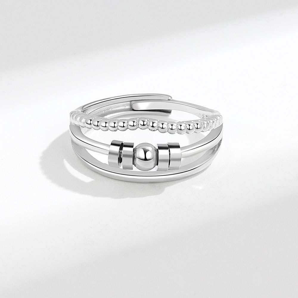 Nhẫn Hở Ba Lớp Đính Hạt Thông Minh Đơn Giản Thời Trang Cổ Điển