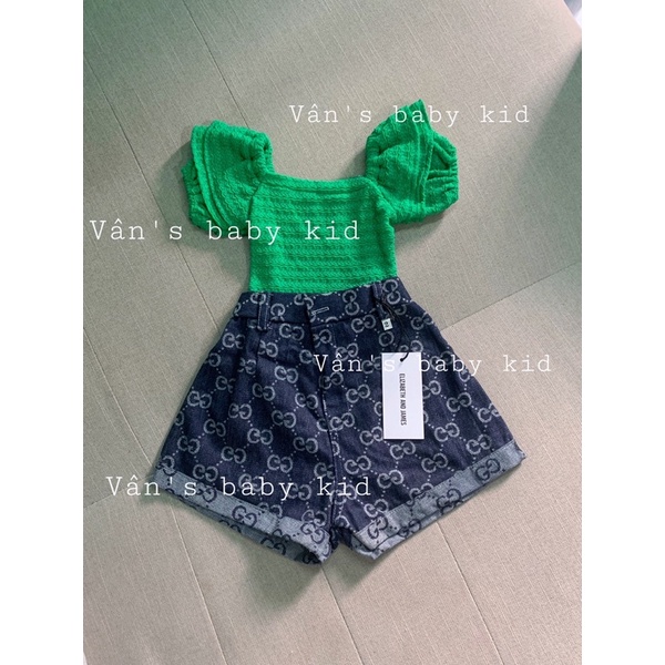 set áo nhúng quần jean xịn xò cho bé