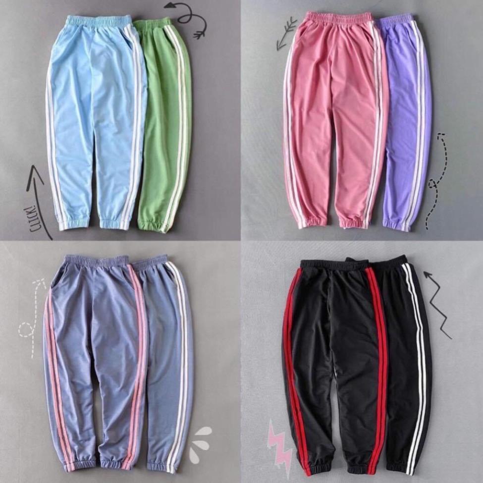 Jogger 3 Sọc Phom Unisex Nam Nữ Đều Mặc Được - Lapi VN, chất Liệu Poly 2 Da, Dày Mịn, Freesize Dưới 65kg