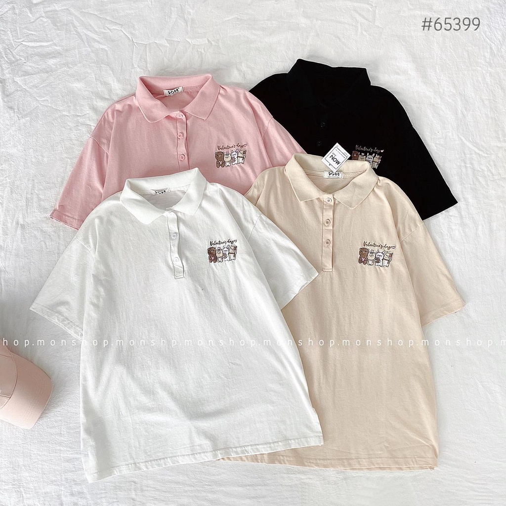 Áo thun polo in hình forn rộng 😍