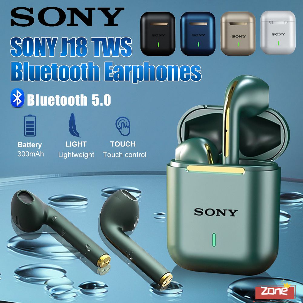 Sony J18 Tws Không Dây Bluetooth Tai Nghe Chơi Game Tai Nghe Nhét Tai Có Mic Stereo Kép Cảm Ứng Không Dây Tai Nghe Nhét Tai 'Vùng