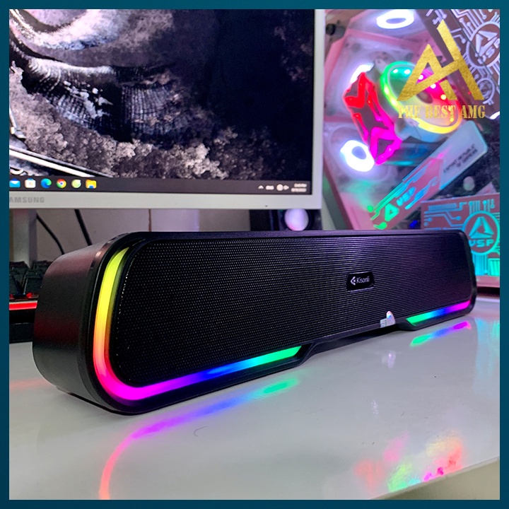 Loa Thanh Soundbar Bluetooth Led RGB Kisonli 913 - Loa Máy Tính Để Bàn Không Dây Âm Bass Siêu Trầm Cực Hay