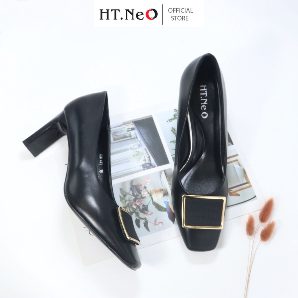 Giày cao gót nữ HT.NEO da bò thật êm mềm ,Gót cao 7cm ,thiết kế phong cách basic nhẹ nhàng ,sang trọng GC20