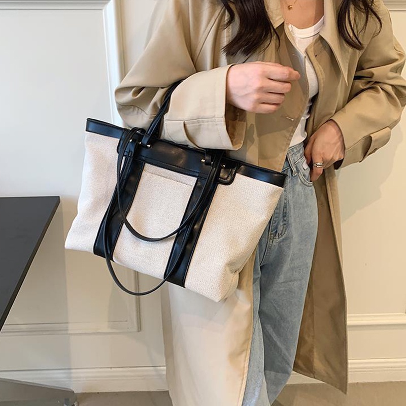 Túi xách IELGY đeo vai vải bạt thiết kế ngăn chứa rộng thời trang cho nữ
