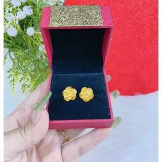 Bông tai kiểu hoa mai mạ vàng 24
