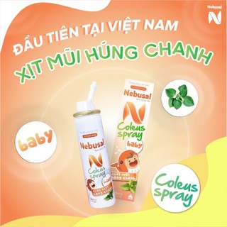 Xịt Mũi Nebusal Húng Chanh giảm Nghẹt Mũi - Sổ mũi cho trẻ em (50ml)