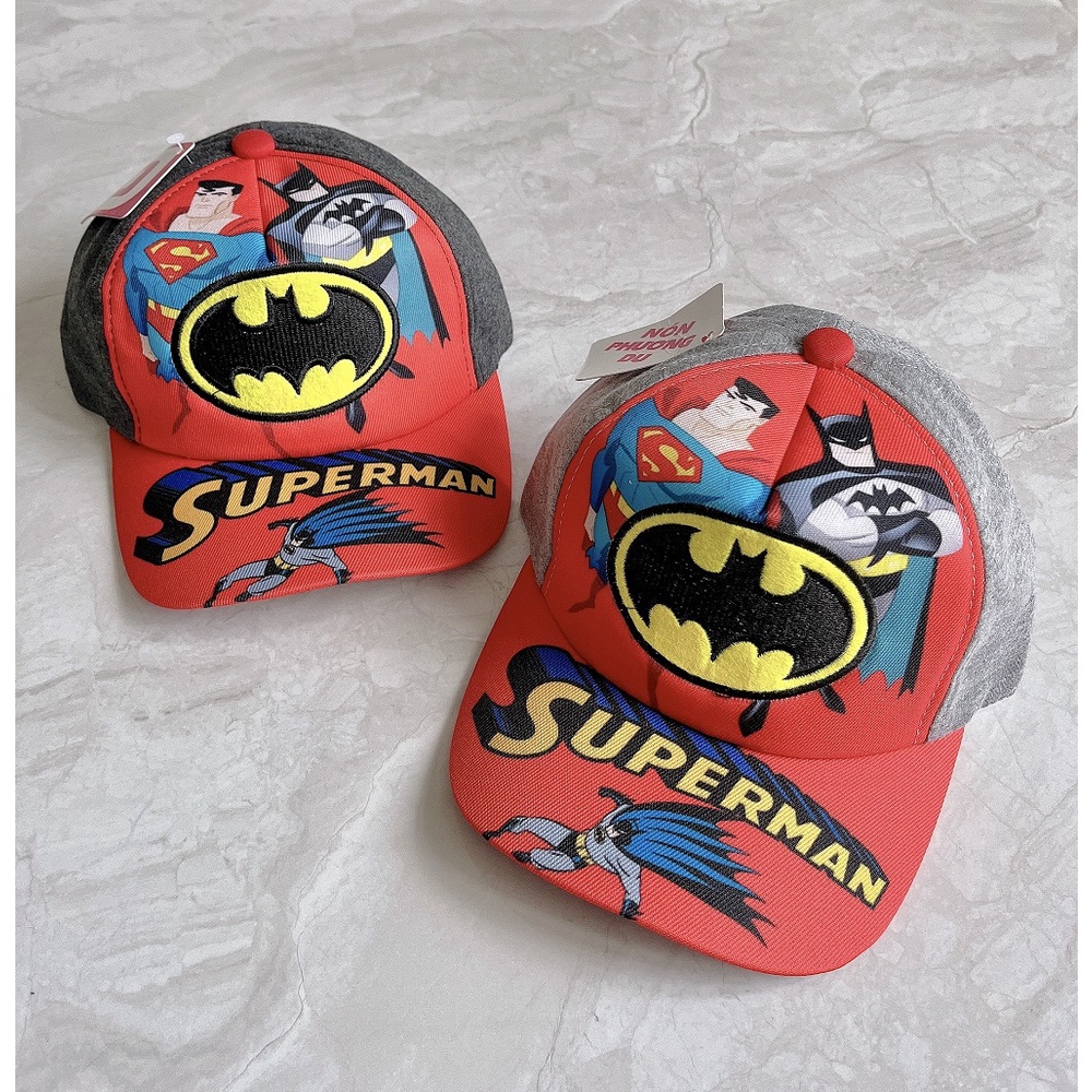 NÓN KẾT SUPERMAN VS BATMAN,MŨ LƯỠI TRAI TRẺ EM SUPERMAN VS BATMAN CHO BÉ TRAI 2-8 TUỔI,NÓN SUPERMAN VS BATMAN