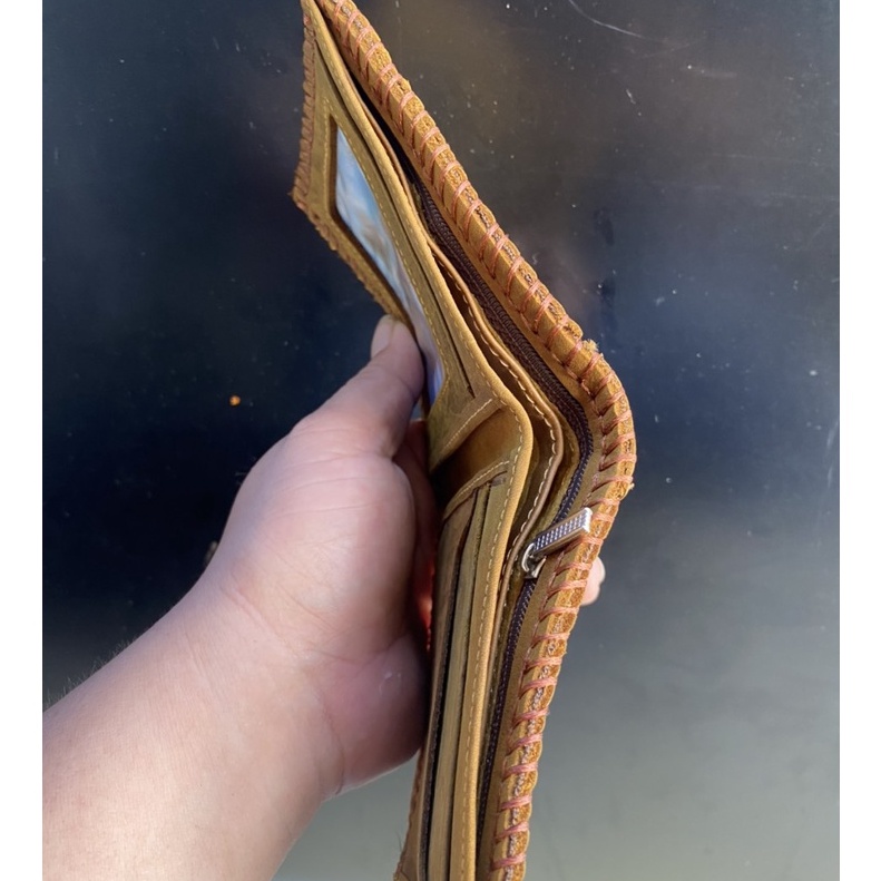 Ví Da bò Sáp- Ví Nam Phong cách Cowboy USA-  Hàng bán từ Xưởng