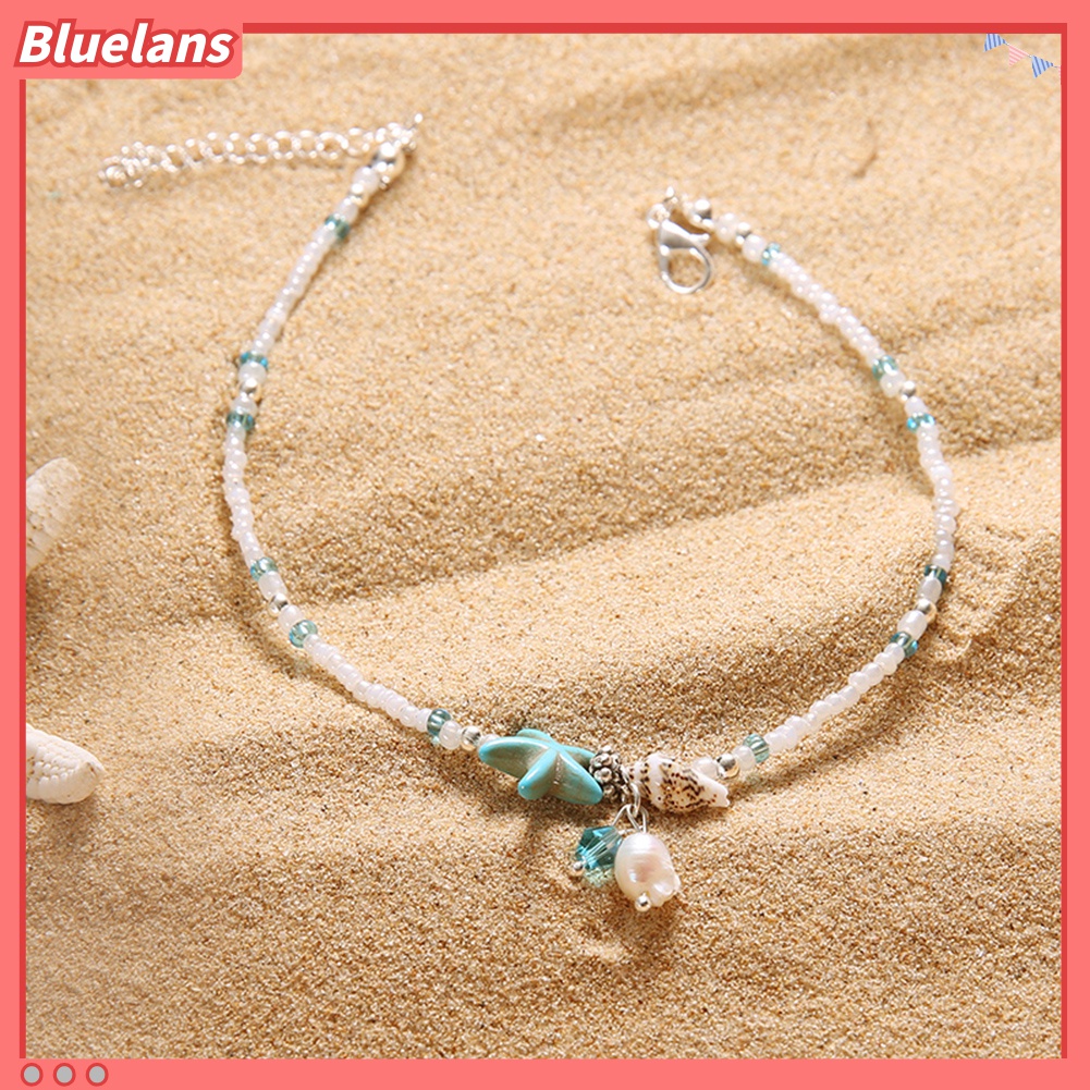 Lắc Chân Đính Hạt Hình Sao Biển Phong Cách Boho Thời Trang 48h