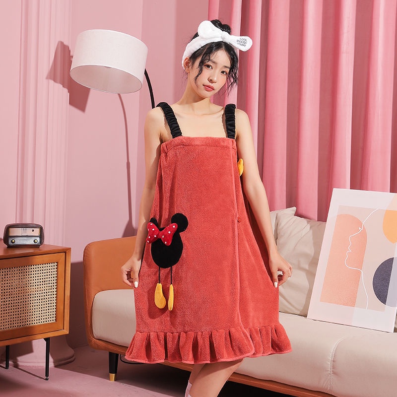 Khăn Tắm Dạng Váy Phong Cách Công Chúa Đơn Giản Thấm Hút Nước Khô Nhanh Không Xơ Vải Cho Nữ