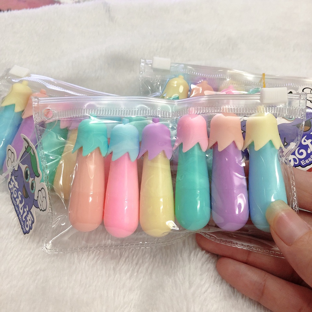 Set 6 bút nhớ dòng hình cá ,nấm, kẹo, quả