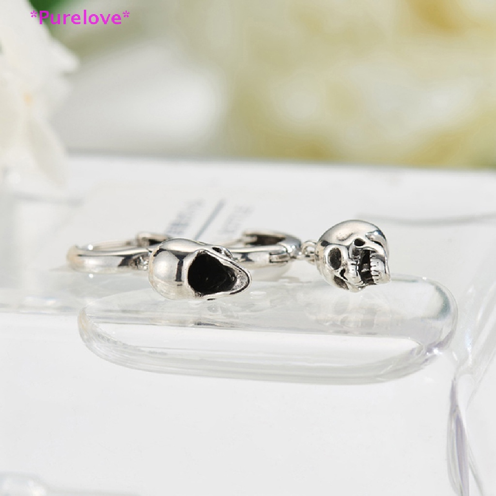 Khuyên Tai Mạ Bạc 925 Hình Đầu Lâu Sáng Tạo Quyến Rũ Dành Cho Nữ Mới