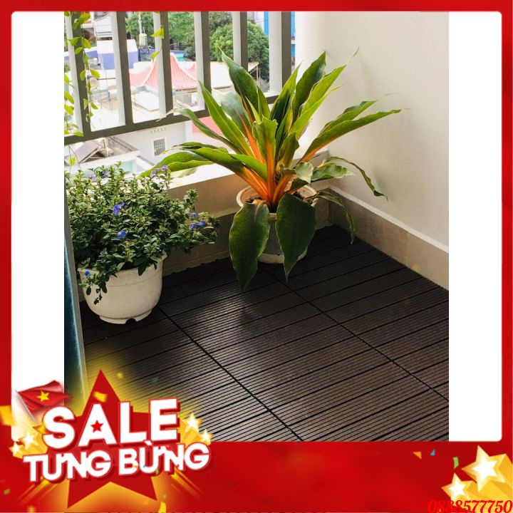 Tấm Nhựa Ghép Lót Sàn Giả Gỗ Ban Công,Lót Sàn Nhà Tắm Chống Trơn Cao Cấp  Kích Thước 30cm x 30cm x2cm