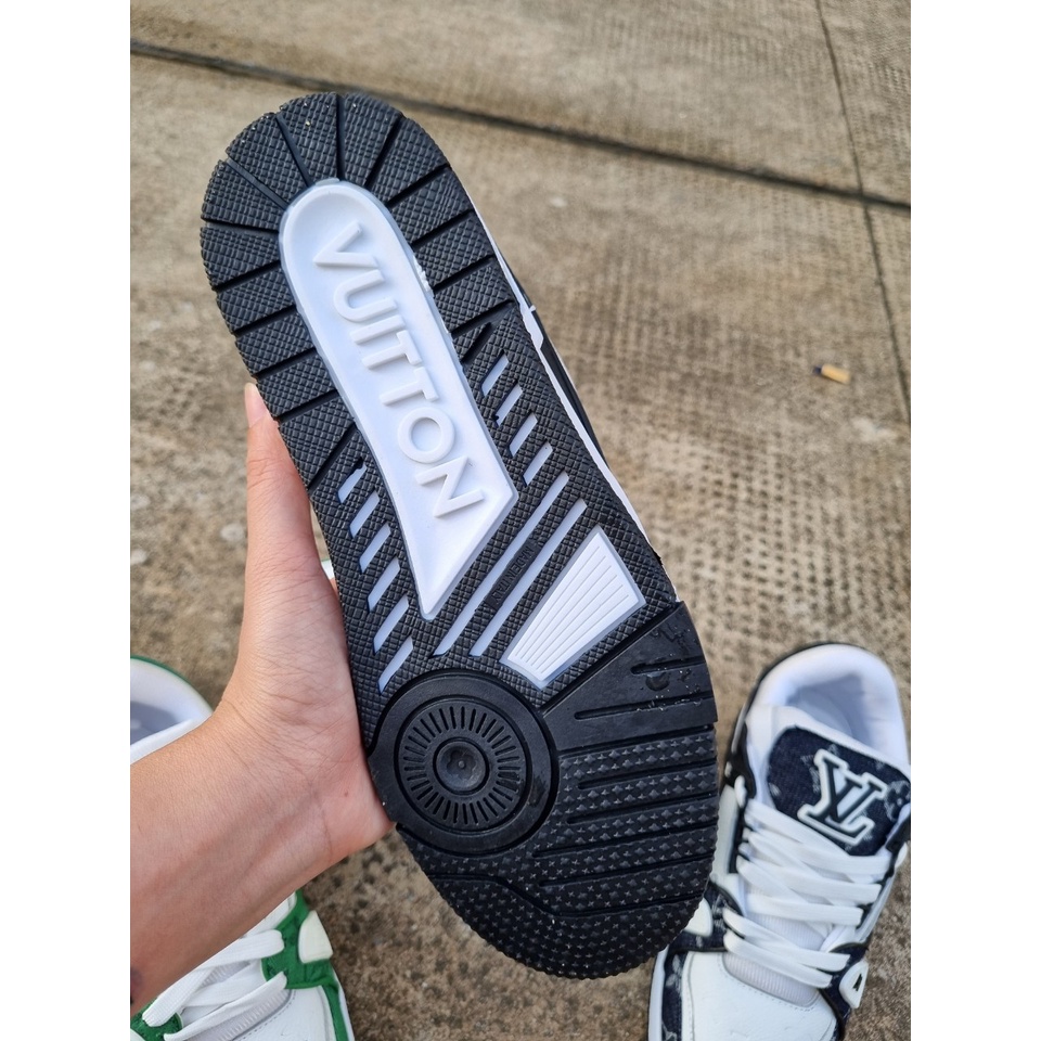 Giày Louis Vuitton LV Trainer Monogram Denim, Giày LV Xanh Lá, Màu Đen Nam Nữ Siêu Chất