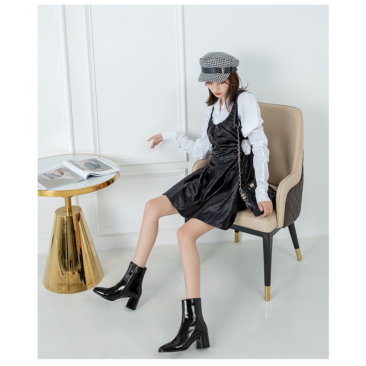 Boot nu big size da bóng gót vuông 7cm size 40 - 42