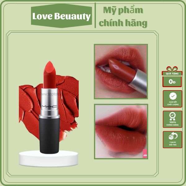Son Mac Chili 602 Rettro Matte, Son MAC chính hãng sale lỗ bao check code date xa