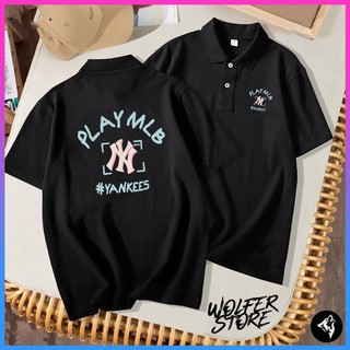 Wolferstore mlb like yankees rec - áo polo mlb - áo thun áo phông mlb - áo bâu có cổ mlb - áo polo cá sấu cotton