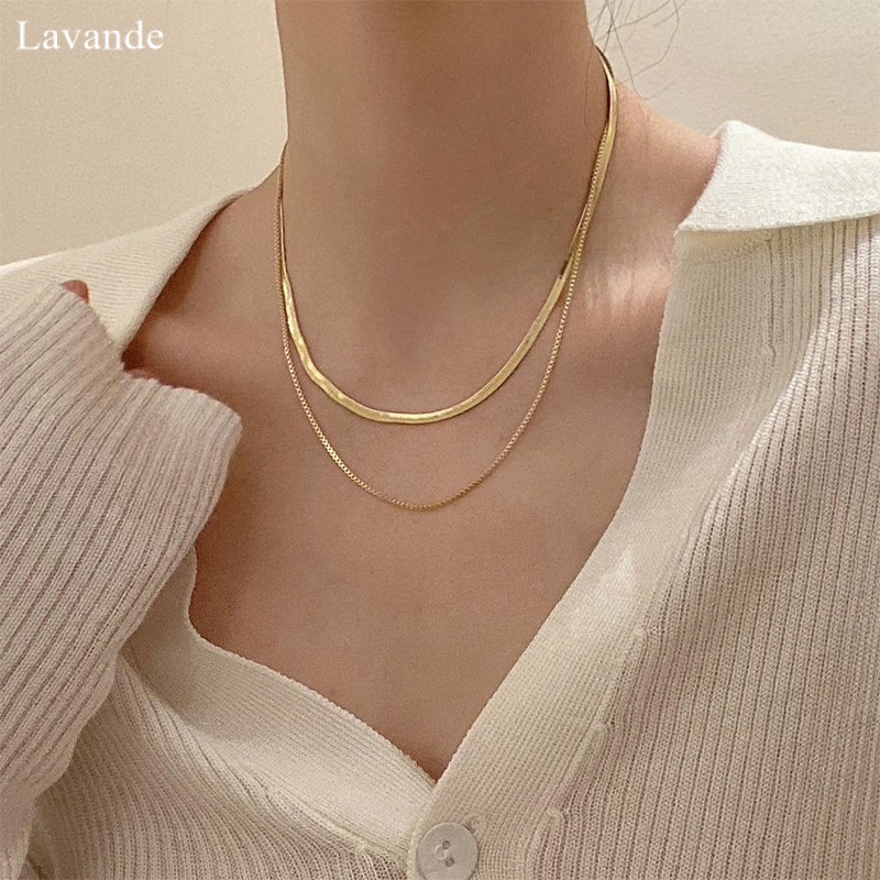 Dây Chuyền Hai Lớp Bằng Thép Titan Không Phai Phong Cách Âu Mỹ Cá Tính
