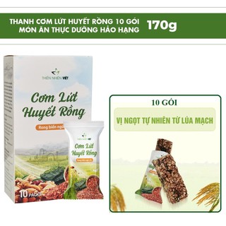 Thanh cơm gạo lứt giảm cân ngũ cốc rong biển Thiên Nhiên Việt hộp 10 gói ăn vặt healthy giòn ngon