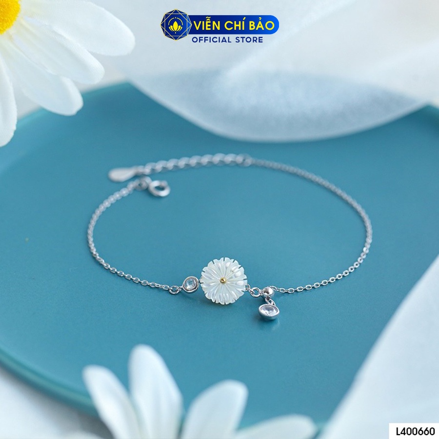 Lắc Tay bạc nữ cúc họa mi chất liệu bạc ý 925 thời trang phụ kiện trang sức Viễn Chí Bảo L400660