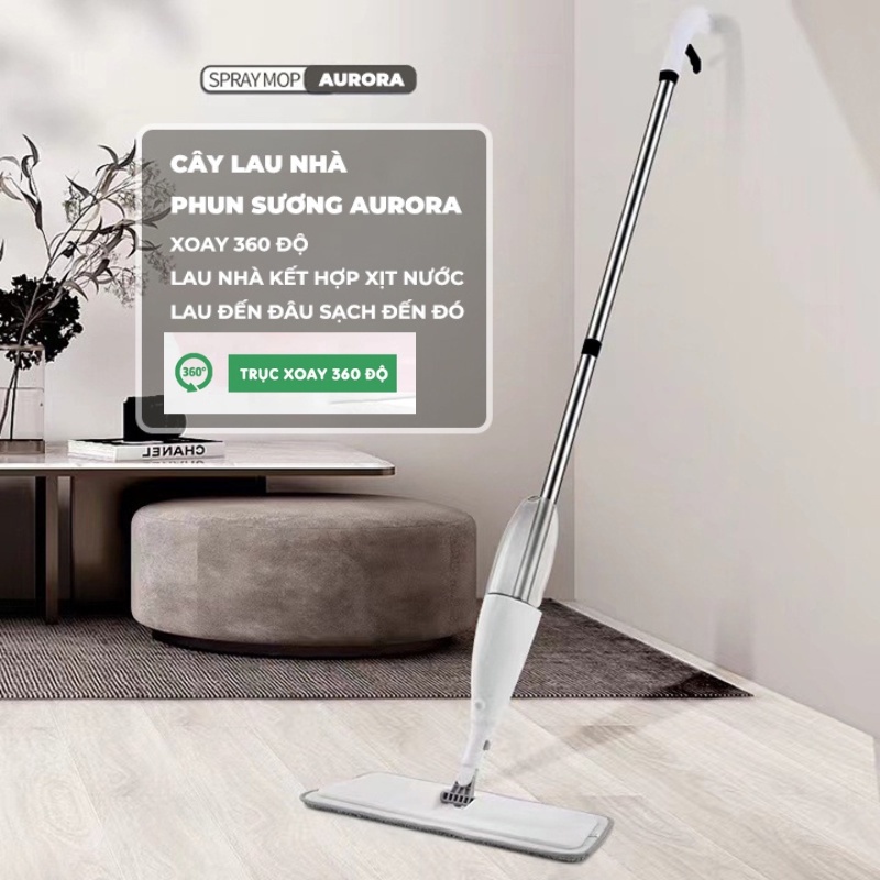 Cây Lau Nhà Kèm Bình Xịt Nước Phun Sương 2 Trong 1 - Chổi Lau Nhà Đa Năng Xoay 360 Độ - Lau Sạch Mọi Ngóc Ngách 88326