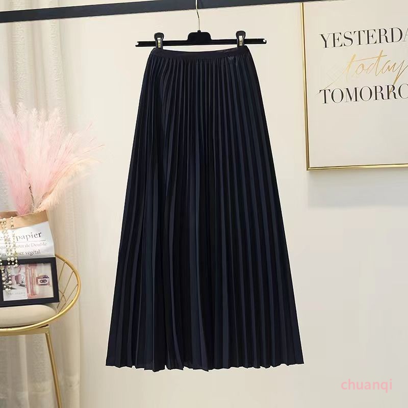 Chân Váy Chữ A Lưng Cao Màu Trơn Phong Cách Pháp Thời Trang Xuân Thu Mới