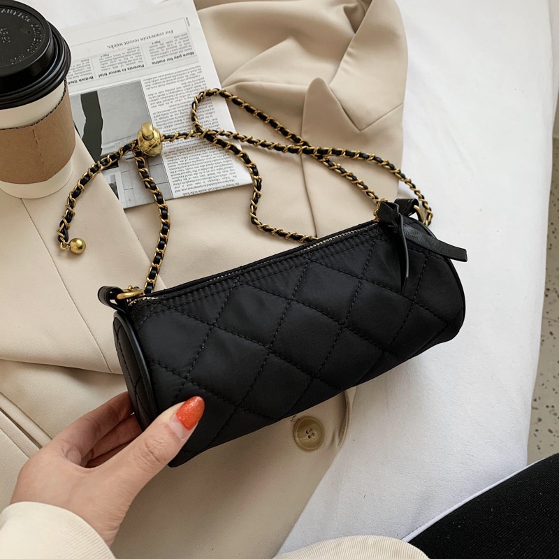 IELGY Túi Đeo Vai Vải canvas In Họa Tiết Ngựa Vằn Phối Dây Xích Thời Trang Cho Nữ