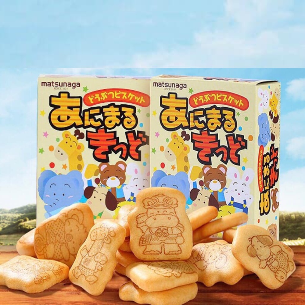 Bánh Quy Vị Bơ Matsunaga Nhật Bản Hình Thú Ngộ Nghĩnh Thơm Ngon Tăng Vị Giác Cho Bé Tập Ăn Dặm
