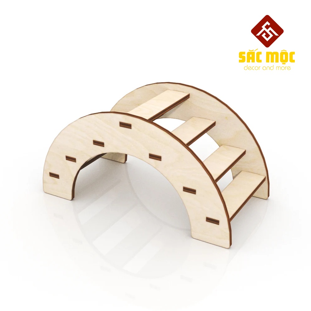 Mô Hình Cầu Thang Vòm #9 Gỗ Lắp Ráp Cho Chuột Hamster Size 14*7*7 cm
