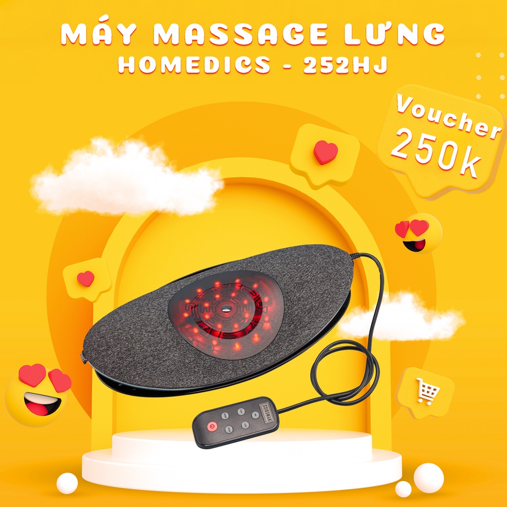 Máy massage trị liệu thoái hóa cột sống, kéo dãn cơ lưng Homedics SP-252HJ HTBeauty kèm nhiệt hòng ngoại