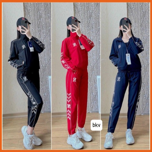 Set thể thao dài nữ chất gió hàng 2 lớp loại 1 - bộ thu đông NY nữ