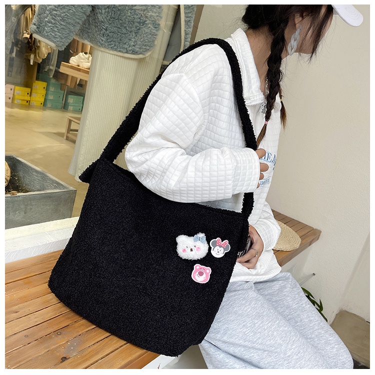 Túi Đeo Chéo Thể Thao Dung Tích Lớn Phong Cách Harajuku Thời Trang Thu Đông Hàn Quốc Cho Nữ