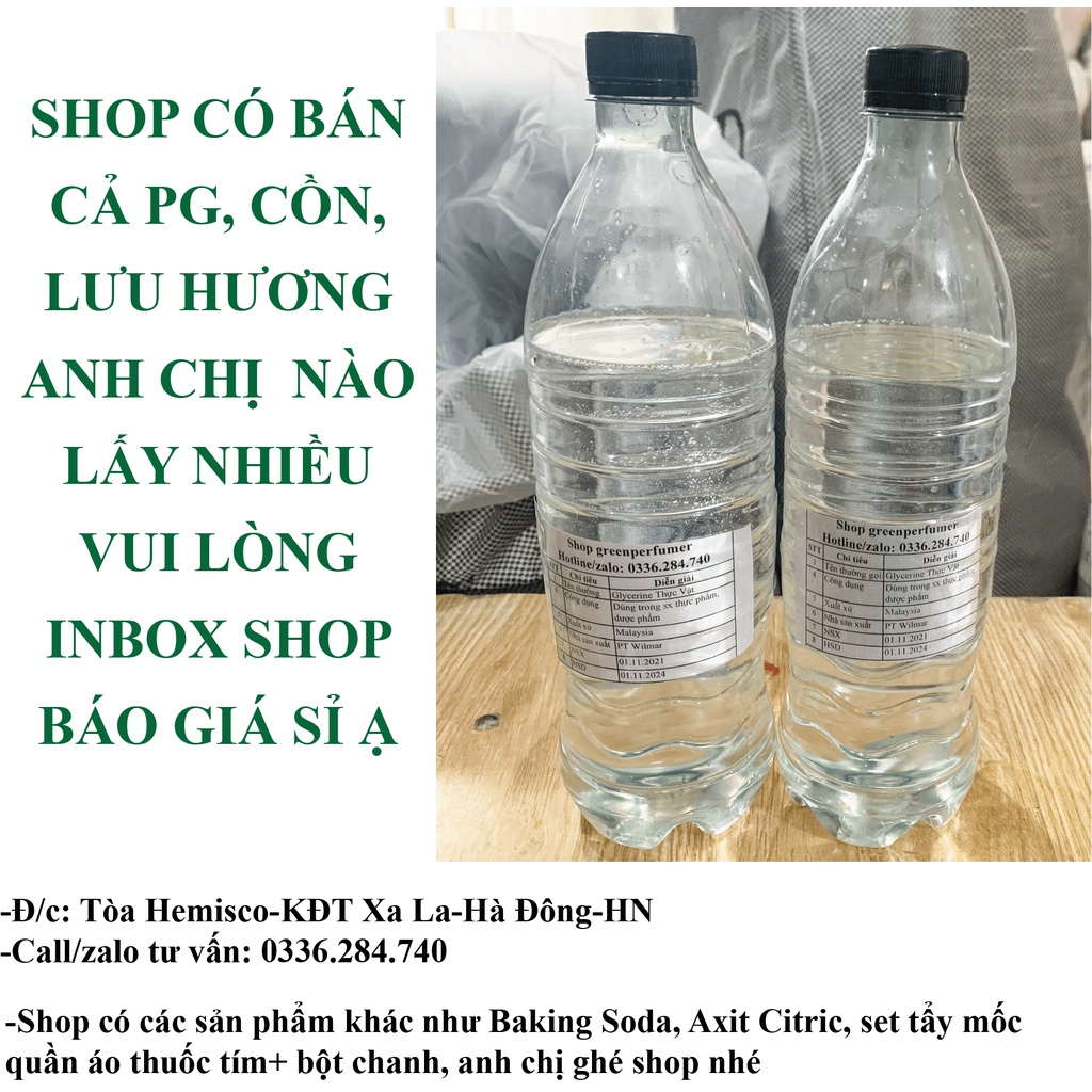 Glycerin thực vật (99.5%- 99,9%) - 1000g