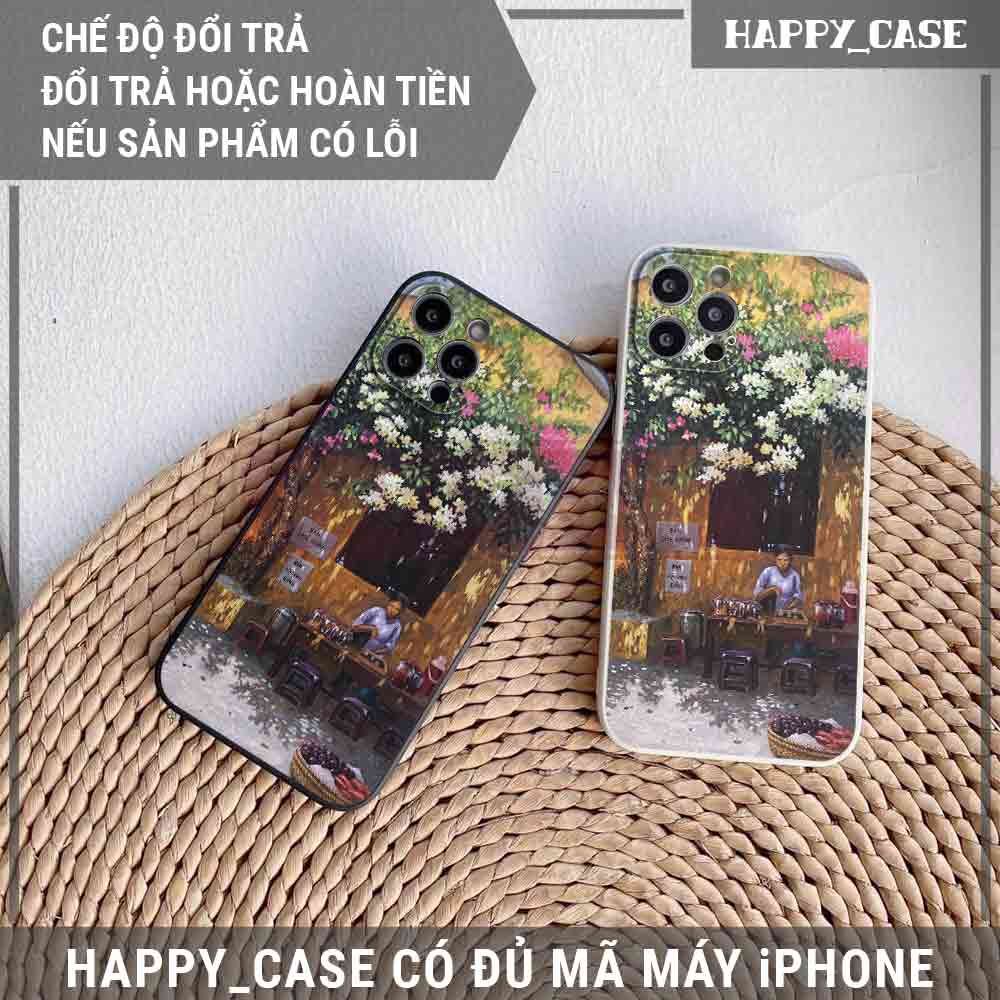 Ốp iPhone SD2013 Hình Quán Trà Đá Tranh Sơn Dầu Chống Sốc iPhone Happy Case