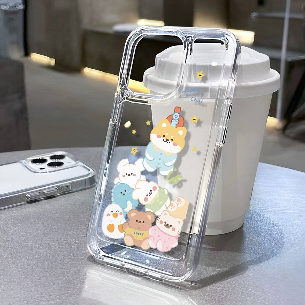 Ốp Điện Thoại Trong Suốt Hình Động Vật Cho iphone 14ProMax 14Plus 13 11 12 7Plus X XR XS Max 8 7