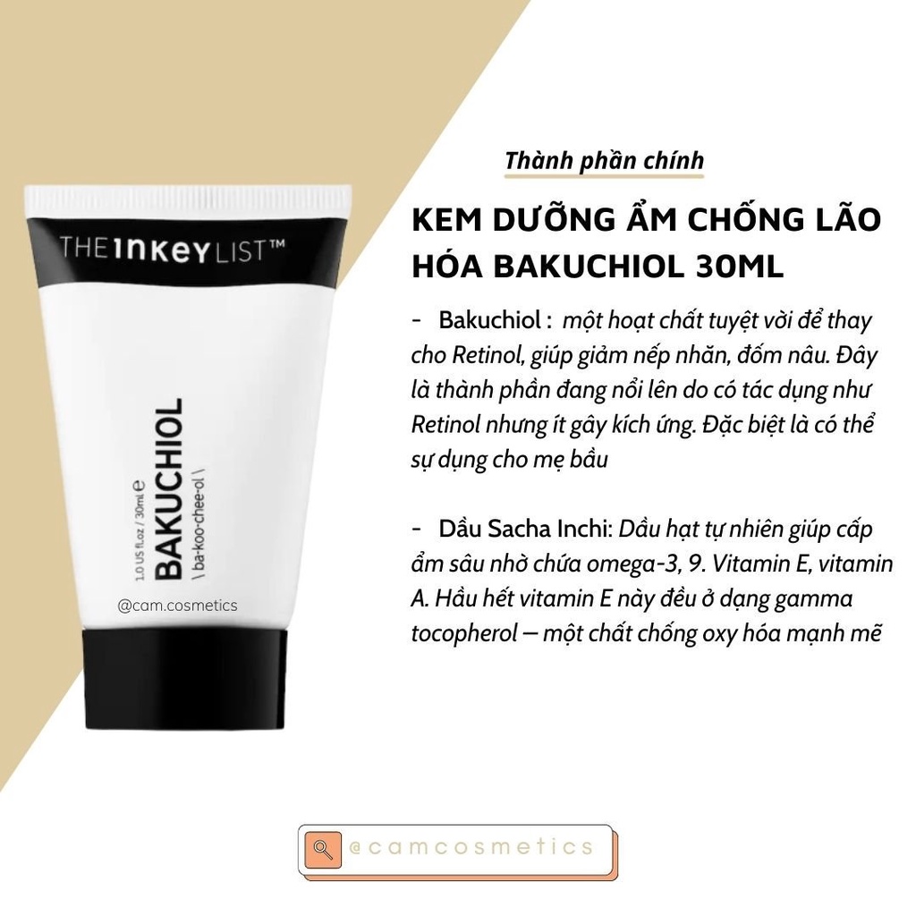Kem dưỡng chống lão hóa Bakuchiol The INKEYLIST 30ML
