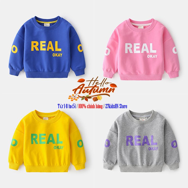 Bé trai và bé gái Áo nỉ REAL Bé trai chính hãng WAPYPY 10-35kg