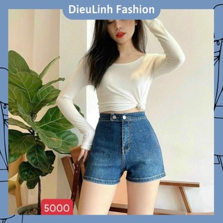 Quần Short Jean Nữ, Quần Jean Ngắn Nữ DieuLinh_Fashion, Chất Liệu Denim Mềm Mại Co Giãn Nhẹ, Phong Cách Thời Trang TCS.