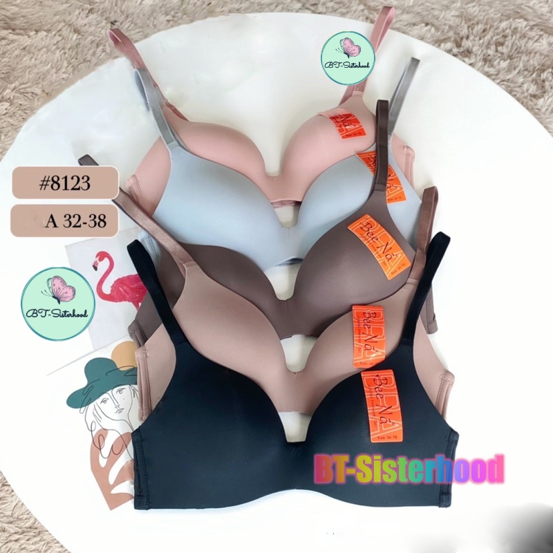Áo lót nữ CUP A BeeNa 8123 Thái Lan không gọng chống xệ cao cấp, thiết kế mút mỏng, ôm nâng nhẹ nhàng thoải mái.