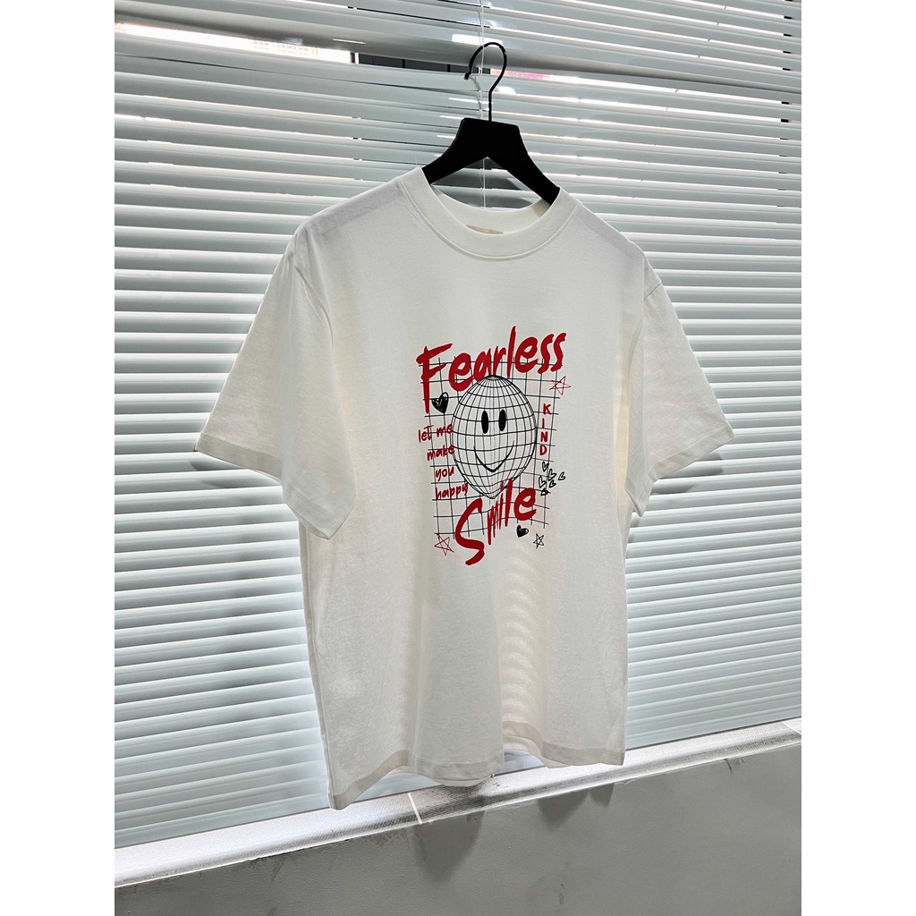 Áo thun tay lửng form oversize Smile | Fearless Tee | Secodee