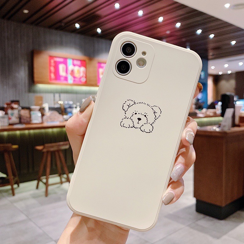 Ốp lưng iphone cạnh vuông giả 14 gấu 6 5s/6/6plus/6s/6splus/7/7plus/8/8plus/x/xr/xs/11/12/pro/promax/13/14Promax