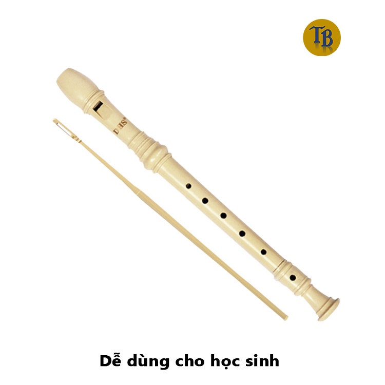 Sáo dọc Recorder [Tặng khóa học cấp tốc ] 6 lỗ, 8 lỗ tone C màu kem chính hãng TB22 cho học sinh sinh viên