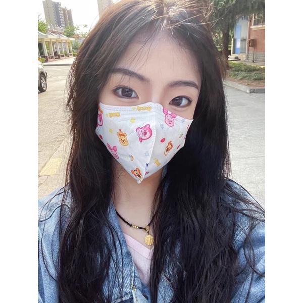 Set 10 khẩu trang 5D in hoạ tiết hoạt hình dễ thương