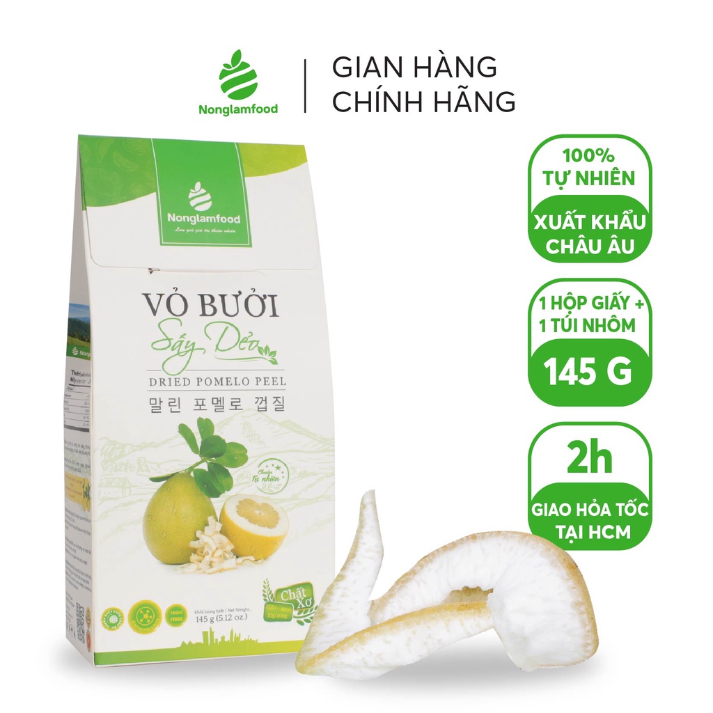 Vỏ bưởi sấy dẻo Nonglamfood 145g | Ăn vặt văn phòng | Healthy Snack