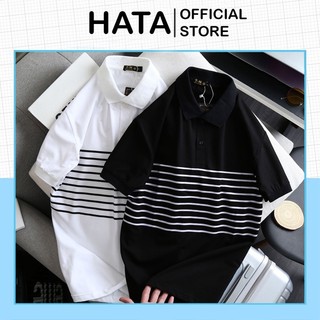 Áo Thun Cặp Đôi Nam Nữ Vải Polo Cao Cấp 241 Ngực Kẻ Dãy Sọc Ngang Thấm Hút Mồ Hôi Phong Cách Năng Động - Hata24h