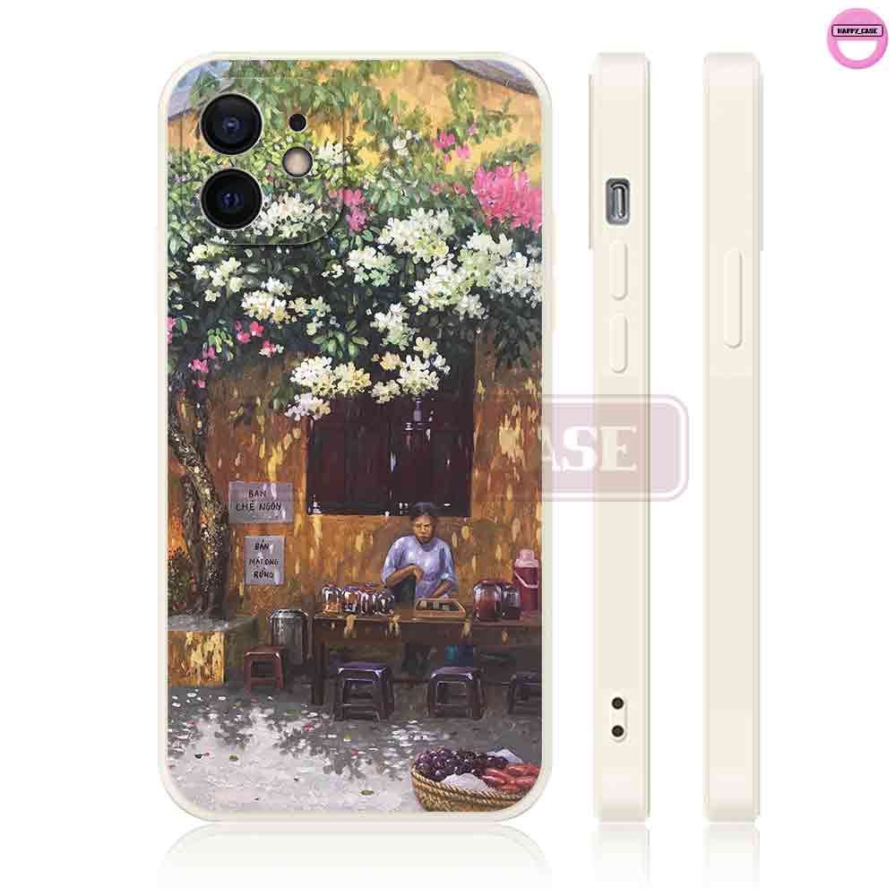 Ốp iPhone SD2013 Hình Quán Trà Đá Tranh Sơn Dầu Chống Sốc iPhone Happy Case