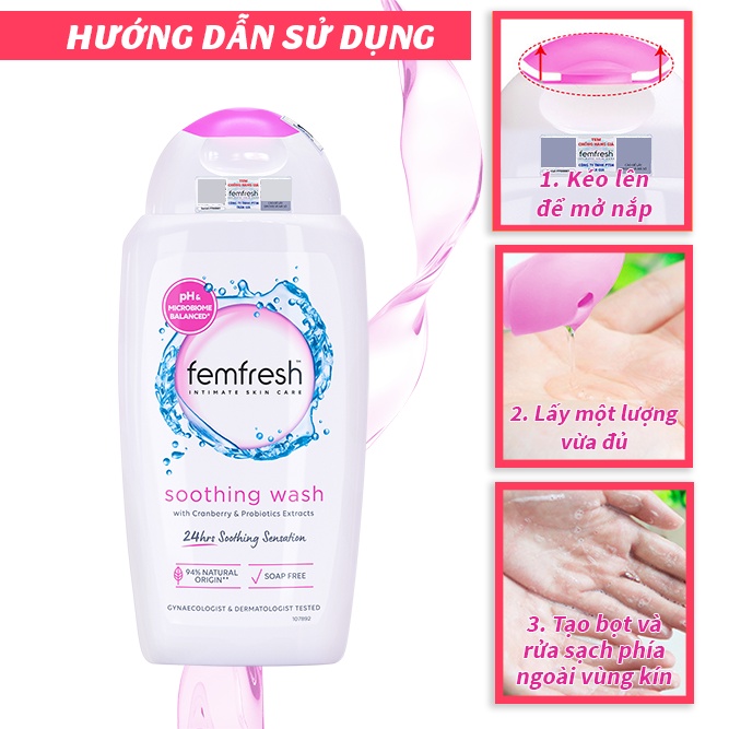 [COMBO] 2 Dung Dịch Vệ Sinh Phụ Nữ Chăm Sóc Vùng Kín Femfresh Soothing Wash 250ml & Femfresh Daily Intimate Wash 150ml