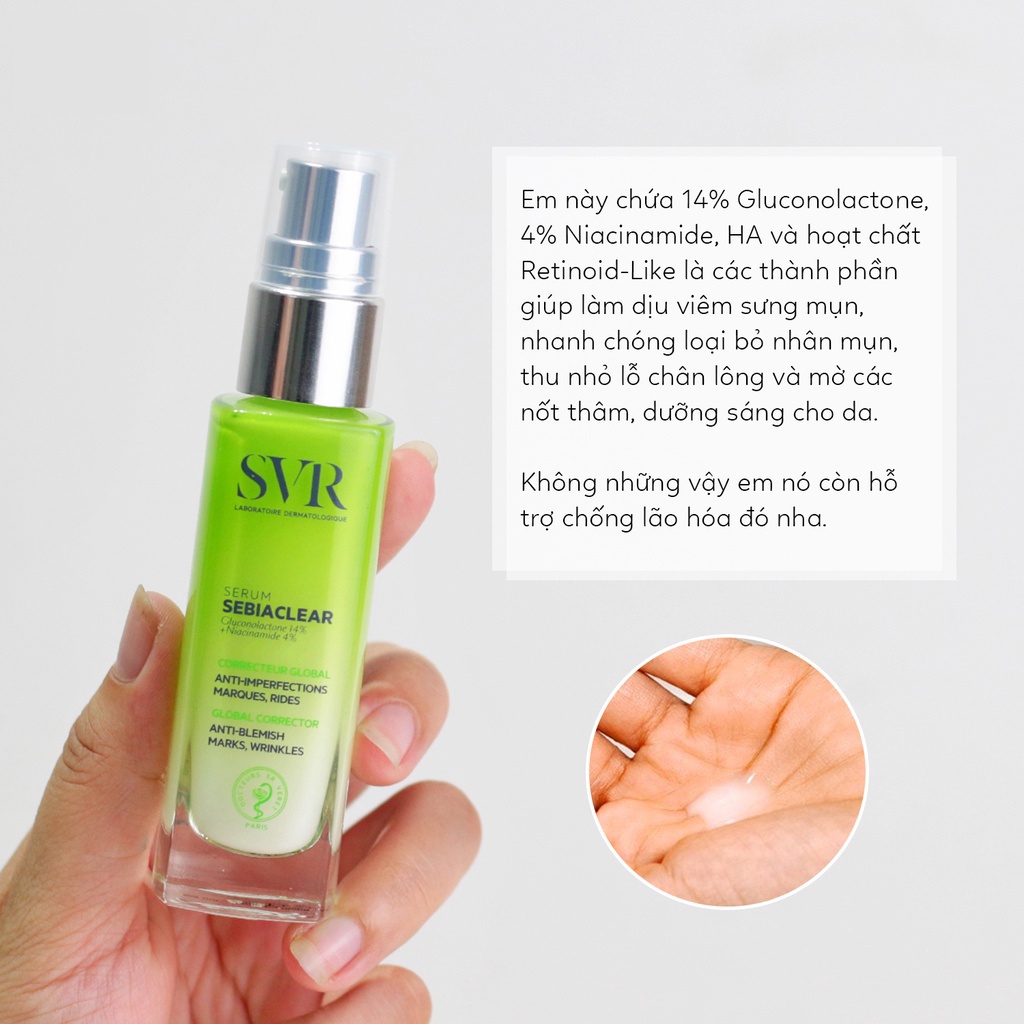 Serum SzVR Sebiaclear giảm mụn mờ thâm tinh chất SzVR 30ml