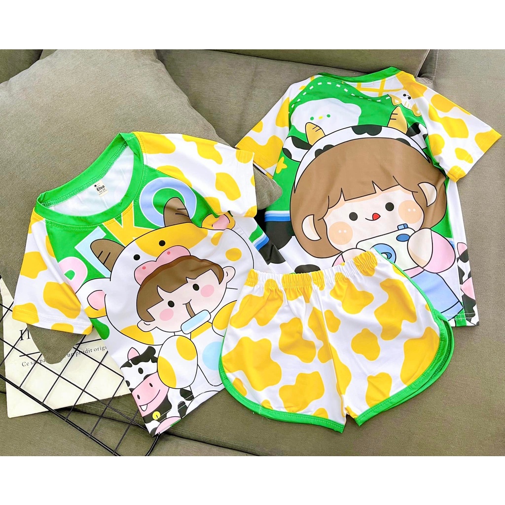 Bộ đồ đùi bé gái in hình 3D chất thun dày mịn thoáng mát được các bé gái yêu thích BGD03