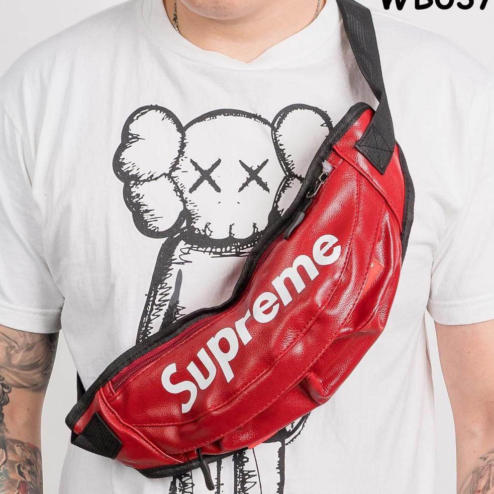 Túi Da Đeo Hông In Chữ Supreme Nhập Khẩu Chất Lượng Cao Thời Trang Cho Nam Và Nữ